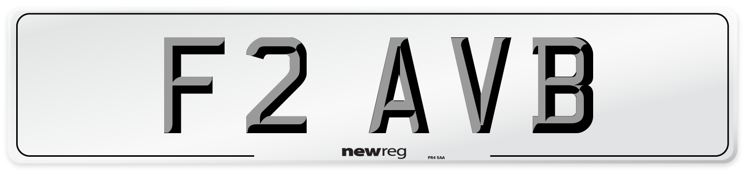 F2 AVB Number Plate from New Reg